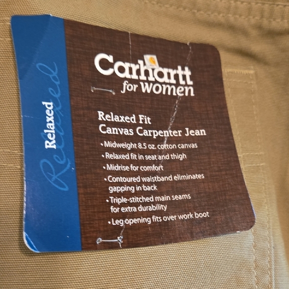 Carhartt Tan Flare Wide Leg Jeans for Versatile Elegance - Picture 4 of 5